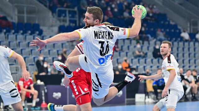 Der deutsche Handballnationalspieler Lukas Mertens
