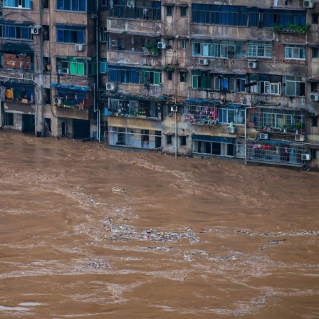 Überflutung einer Stadt in China am 1. Juli 2020 (Symbolfoto).