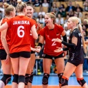 Deutsche Volleyballerinnen jubeln gemeinsam