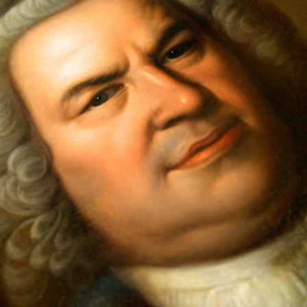 Porträt des Komponisten Johann Sebastian Bach in einer Kopie des Originalgemäldes von 1746. Fotografiert 2014 im Bachmuseum in Leipzig
