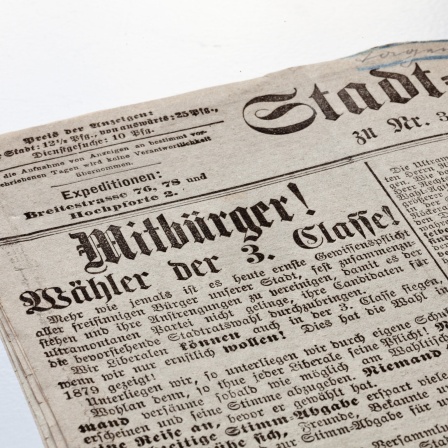 Die Titelseite der Kölnischen Zeitung/Stadt-Anzeiger vom 08.11.1881 mit der Überschrift: Mitbürger! Wähler 3. Classe!"