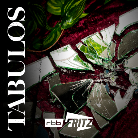 Ein Bild des Podcasts "Tabulos" ist zu sehen. Spiegelscherben liegen auf rotem Samt. (Bild: Fritz | Clara Renner)