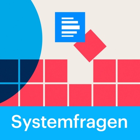 Sendereihe: "Systemfragen" - Illustrative Grafik einer Reihe von Quadraten, bei der ein Quadrat aus der Reihe ausschert.