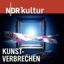 Ein leerer Bilderahmen hinter Polizei-Absperrband.