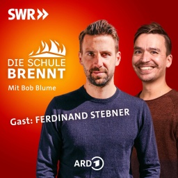 Ferdinand Stebner und Bob Blume auf dem Podcast-Cover von &#034;Die Schule brennt - der Bildungspodcast mit Bob Blume&#034;
