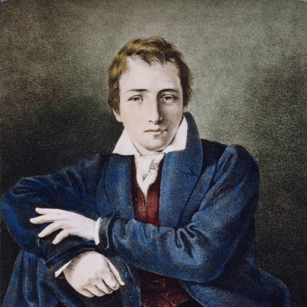 Eine in Öl gemalte Porträt-Skizze  zeigt den Dichter Heinrich Heine 