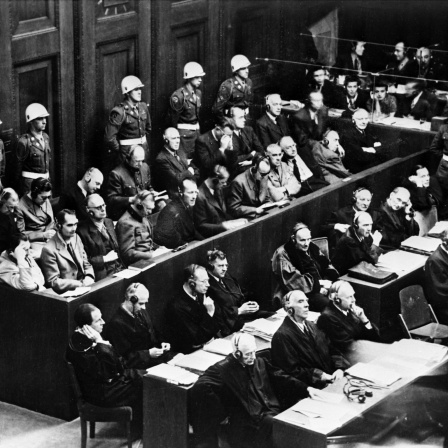 Blick auf die Anklagebank während der Eröffnung der Nürnberger Prozesse. (Archivbild)