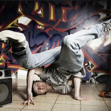 Boris "Swift Rock" Leptin beim Breakdance.