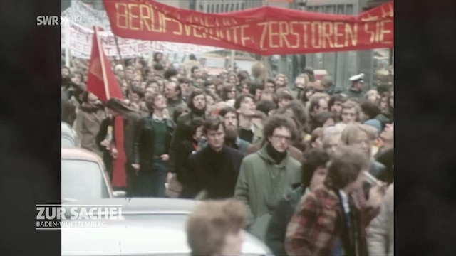 eine Demonstration gegen den Radikalenerlass von 1972