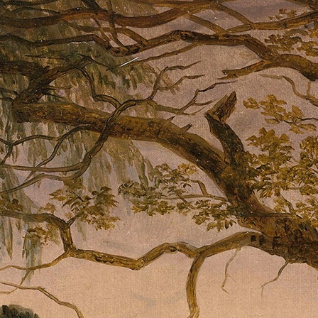 Gemälde "Zwei Männer in Betrachtung des Mondes" von Caspar David Friedrich