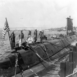 Die USS Nautilus im Jahr 1955 vor der ersten Probefahrt