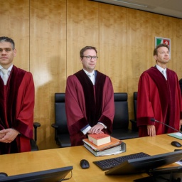 Im Oberverwaltungsgericht Nordrhein-Westfalen in Münster stehen die Richter vor der Urteilsverkündung im Verfahren der Alternative für Deutschland (AfD) gegen die Bundesrepublik Deutschland, vertreten durch das Bundesamt für Verfassungsschutz.