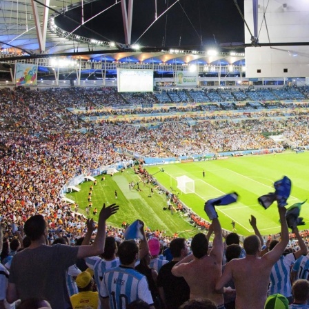 Jubel im Maracana Stadion in Rio de Janeiro, Brasilien