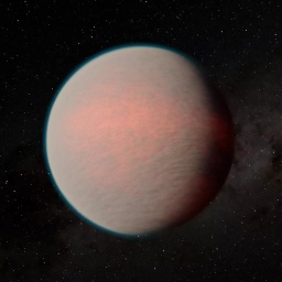 Künstlerische Darstellung (kein Foto!) des Planeten um GJ 1214, dessen Atmosphäre den Fachleuten große Probleme bereitet.
      