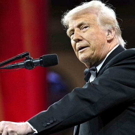 US-Präsident Donald Trump spricht bei einer Veranstaltung.