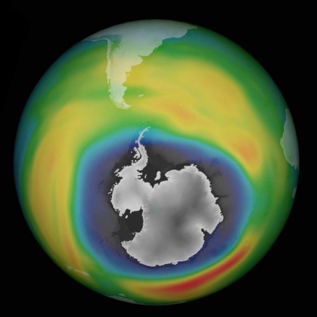 Das Ozonloch über der Antarktis, aufgenommen am 02.10.2015 (Handout)