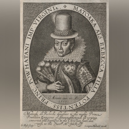 Porträt zeigt eine sitzende Frau mit hohem Hut und großer Halskrause, die ernst blickt