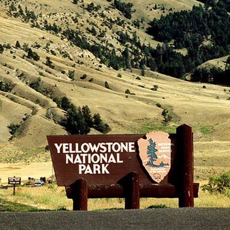 Die nördliche Einfahrt zum Yellowstone National Park in Montana, 1995