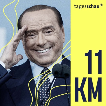 Silvio Berlusconi beim Abschluss der Mitte-Rechts-Wahlkampagne im September 2022 in Rom. 