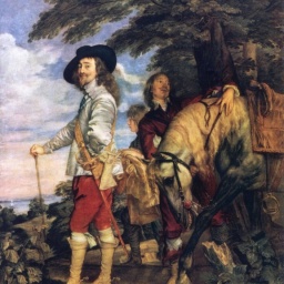 Ein Adliger mit seinem Diener (Gemälde: Anthony Van Dyck - Charles I. bei der Jagd)