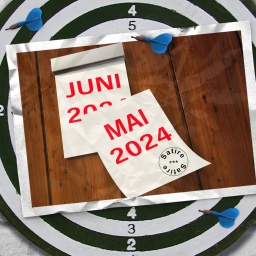 Ein Bild zeigt einen Abriss-Kalender, von dem das Monatsblatt Mai abfällt. Darunter wird Juni 2024 sichtbar. 