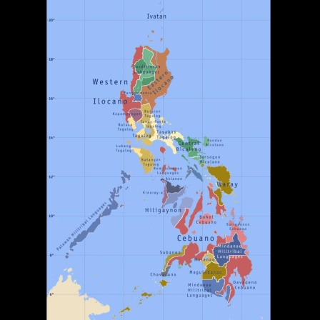 Karte der dominanten ethnolinguistischen Gruppen auf den Philippinen.