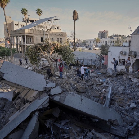 Ein schwer beschädigtes Krankenhaus in Gaza.