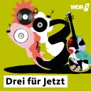 Illustration zum Podcast "WDR 3 Drei für Jetzt", zu sehen sind Schaltplatten, die Ziffer Drei, ein Notenschlüssel und ein Cello.