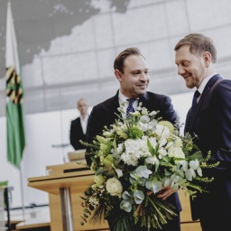 Michael Kretschmer, Ministerpraesident von Sachsen, und Alexander Dierks, Praesident des Saechsischen Landtags