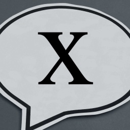 Eine Sprechblase mit einem X: X ist nicht nur ein Buchstabe des Alphabets, X ist ein Ikon, ein Zeichen mit verschiedenen Bedeutungen.