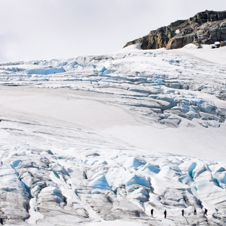 Der Hardangerjokulen Gletscher in Norwegen.