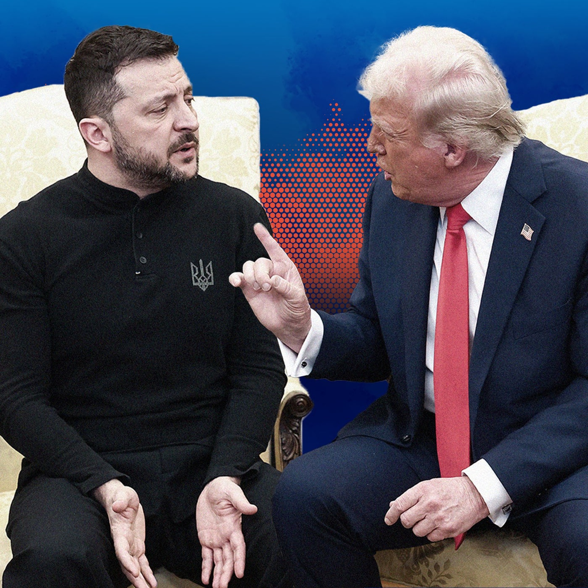 Der ukrainische Präsident Volodymyr Zelensky spricht mit US-Präsident Donald Trump im Oval Office des Weißen Hauses in Washington, DC, USA, 28. Februar 2025. 