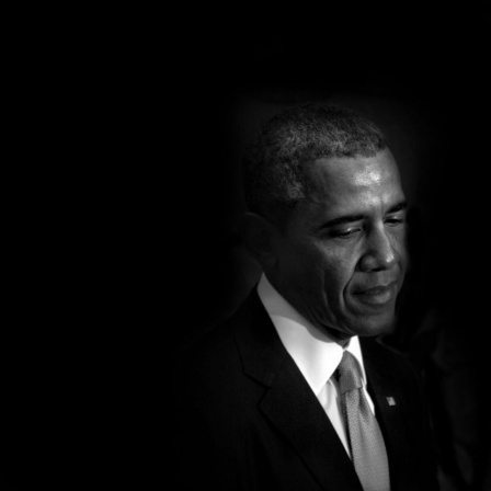 Schwarz-Weiß Portrait von Barack Obama