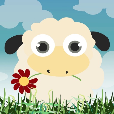 Illustration eines Schafes.