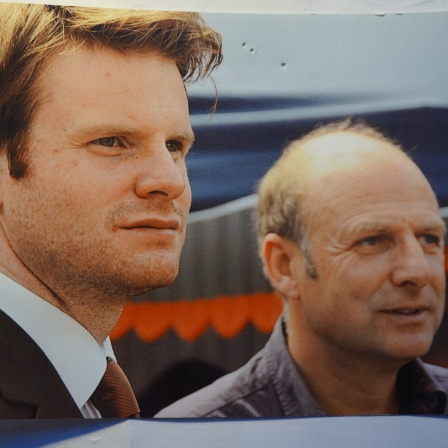 Links im Bild der Sohn Jasper Schüler, rechts der Autor und Vater Rainer Schildberger
