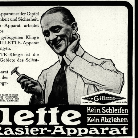 Gilette-Rasier-Apparat / Werbung 1912 Koerperpflege / Rasur: - "Kein Schleifen / Kein Abziehen / Gil- lete Rasier-Apparat".
