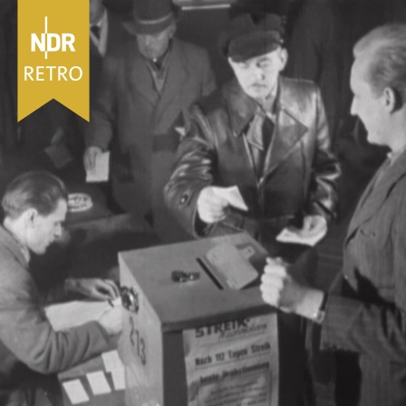 Urabstimmung im Metallarbeiterstreik in Schleswig-Holstein, 13.02.1957.