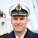 Kommandant Andreas-Peter Graf von Kielmansegg zur Ausbildungsreise der Gorch Fock in der Ostsee