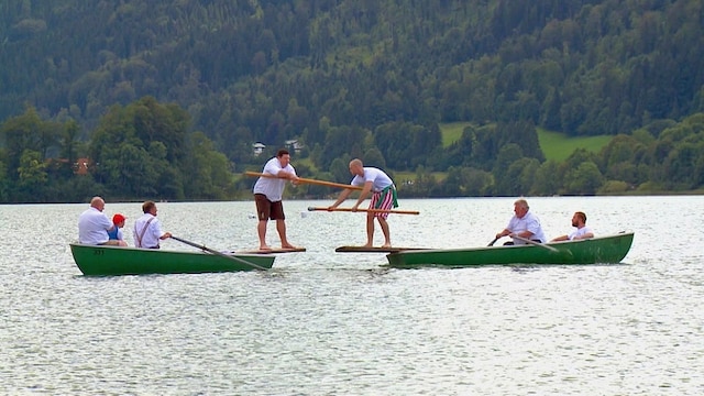 Sportlicher Wettkampf: "Fischerstechen" im Oberland. | Bild: BR / B.O.A. Videofilmkunst