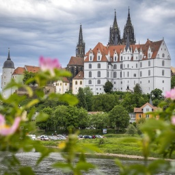 Romantischer Blick auf die Albrechtsburg in Meißen.