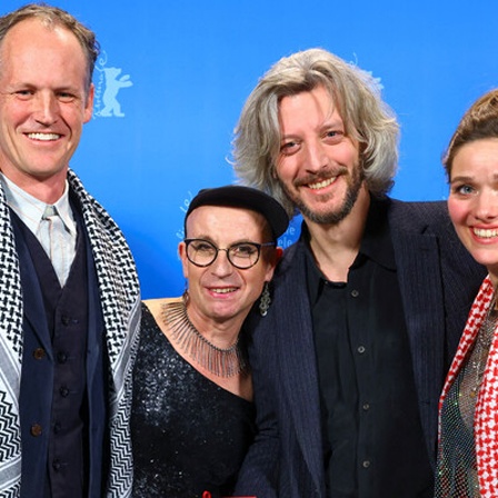 Ben Russell, Jay Jordan, ﻿Guillaume Cailleau und Servan Decle bei der Berlinale 2024