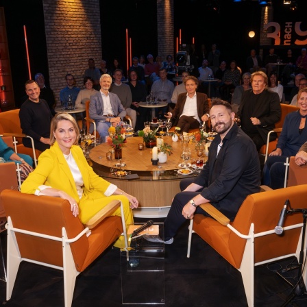 3nach9 mit dem Journalisten-Ehepaar Frank Plasberg und Anne Gesthuysen, Sänger Howard Carpendale, Sternekoch Tim Raue, Ehepaar Christel und Kristine Deubel, Sänger Florian Künstler, Forscher Tobias Esch.