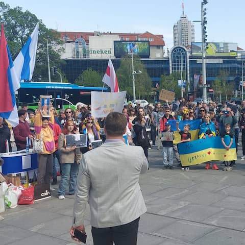 Pro-Ukraine-Kundgebungen in Belgrad werden vor allem von regimekritischen Russen und Ukrainern organisiert.