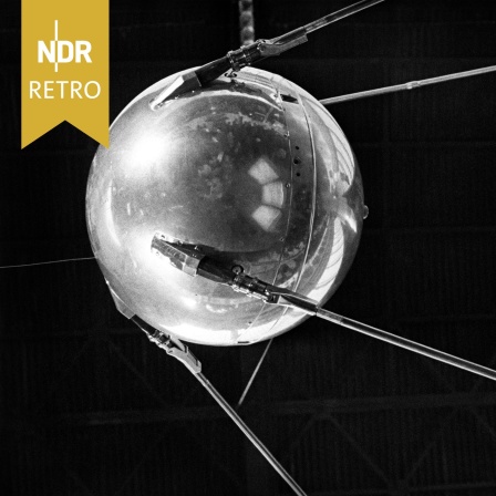 Ansicht des Modells des ersten von der Sowjetunion am 4. Oktober 1957 gestarteten Satelliten.