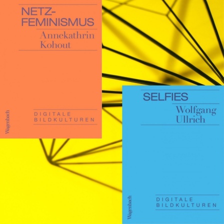 Buchcover der Reihe "Digitale Bildkulturen", links: "Netz-Feminismus", rechts: "Selfies"