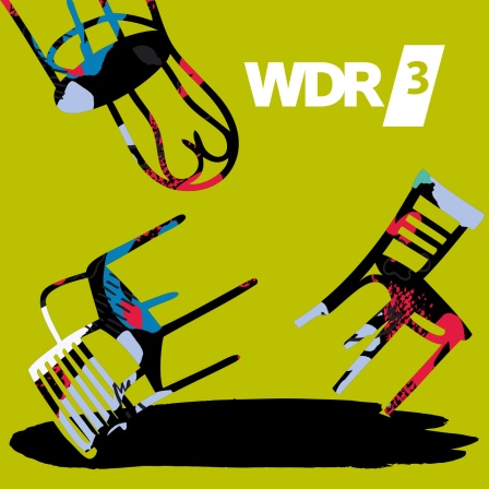 Illustration zum Podcast WDR 3 Forum. Stühle schweben im Raum.