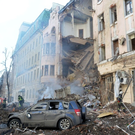 Zerstörte Gebäude in Charkiw 