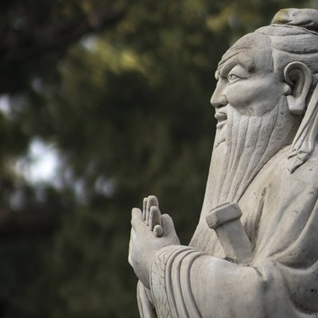 Statue, Konfuzius, Konfuziustempel, Peking, Beijing, Volksrepublik China