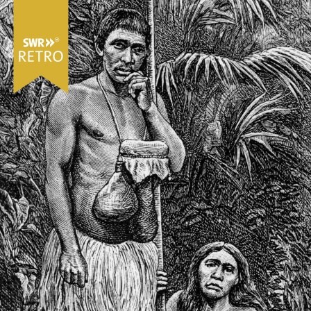 Canjana mit Blasrohr u. Giftpfeilen Amazonas Stich 1887