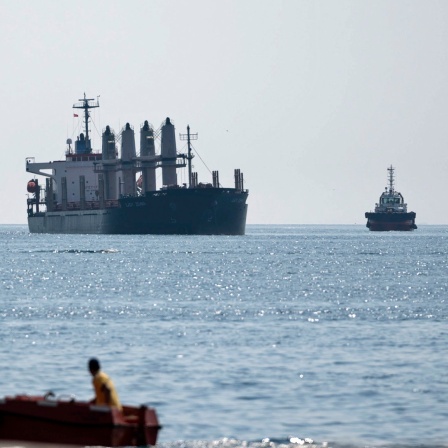 Das mit Getreide aus der Ukraine beladene Frachtschiff "Lady Zehma" ankert im Marmarameer (Türkei).
